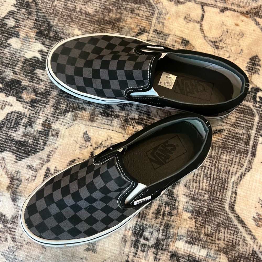 Vans Size 7 checkered slip ons